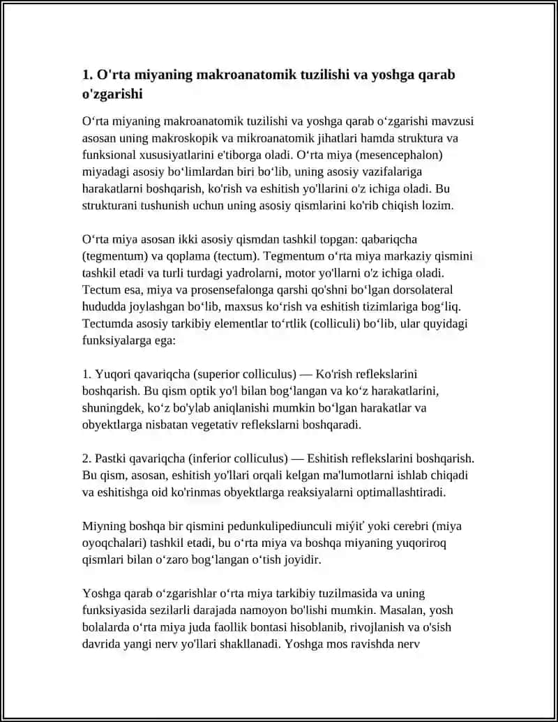 O'rta miyaning makroanatomik tuzilishi va yoshga qarab o'zgarishi 4