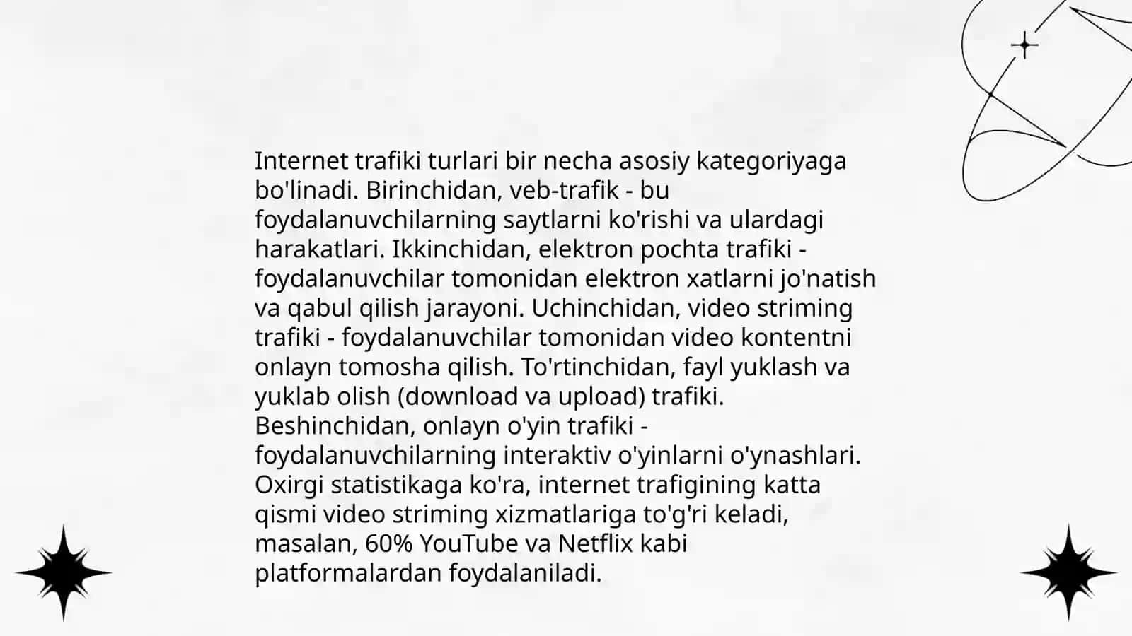 Internet trafik nima u nimaga bogʻliq? 4