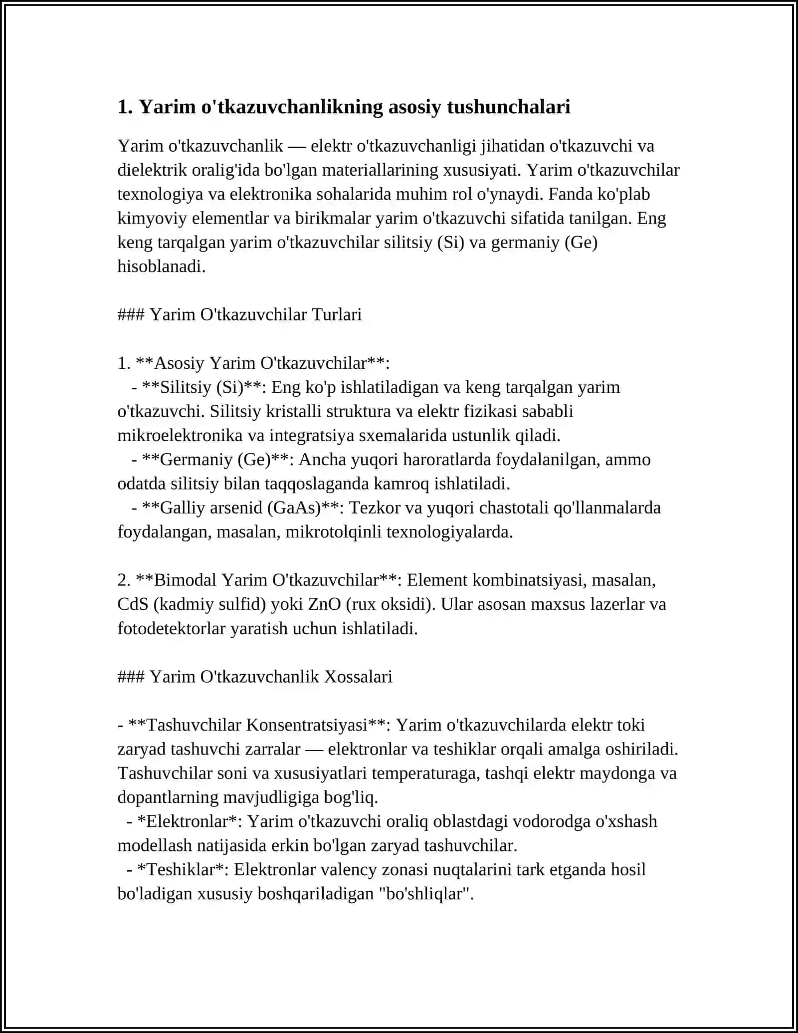 Yarim Õtkazuvchan TÕK 4
