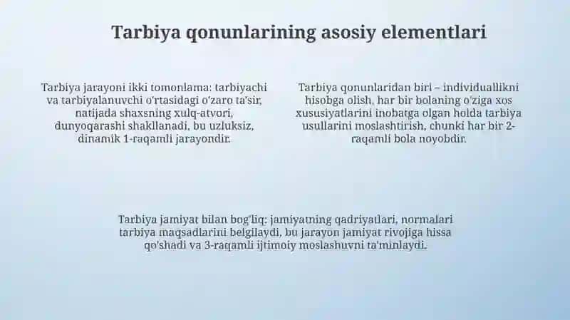 Tarbiya qonuniyatlari 4