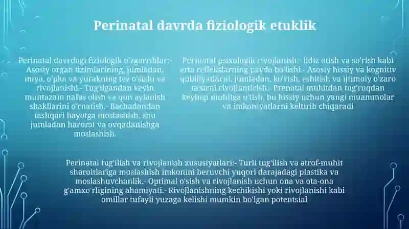 Peranatal Va Chaqaloqlik Davridagi Psixofiziologik Rivojlanishga Xos Xususiyatlar 4