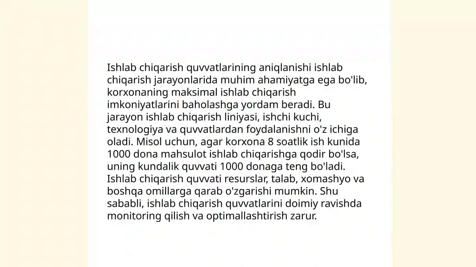 Ishlab chiqarish jarayonining hisobi 4