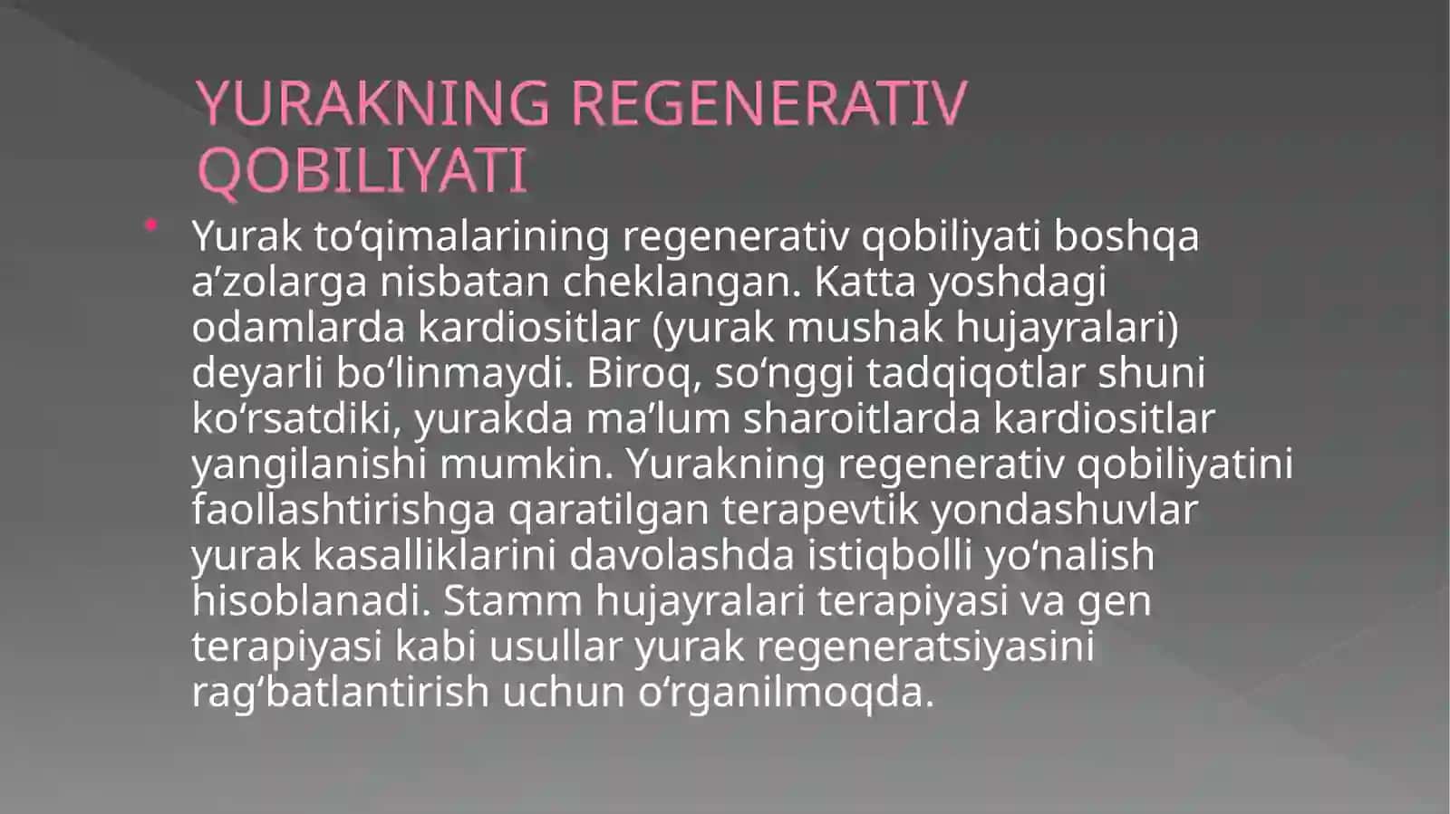 Yurak-Qon tomirlar tizimida Regenerator va Konpensator jarayonlar 4
