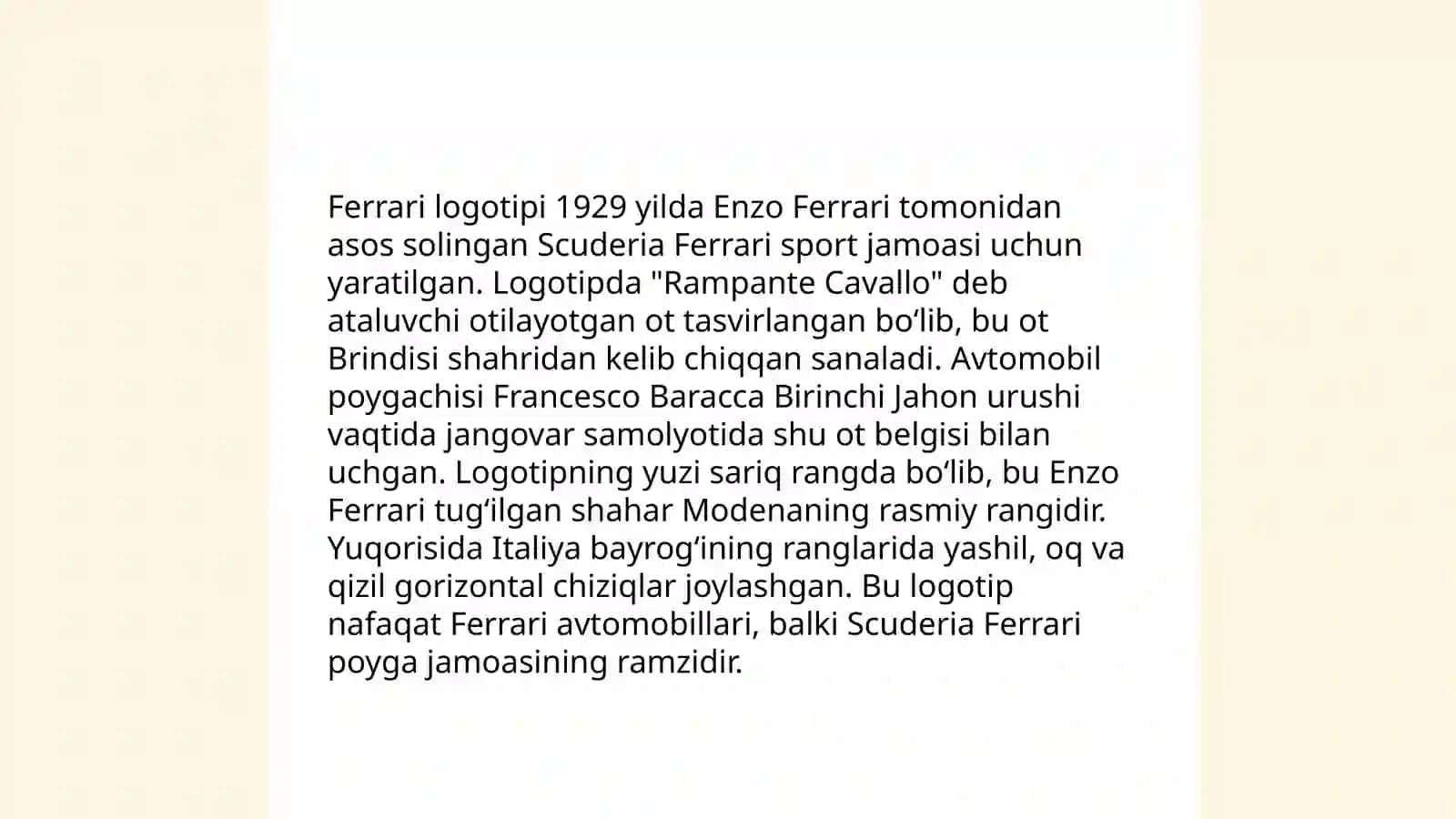 Ferrari mashinalari haqida 4