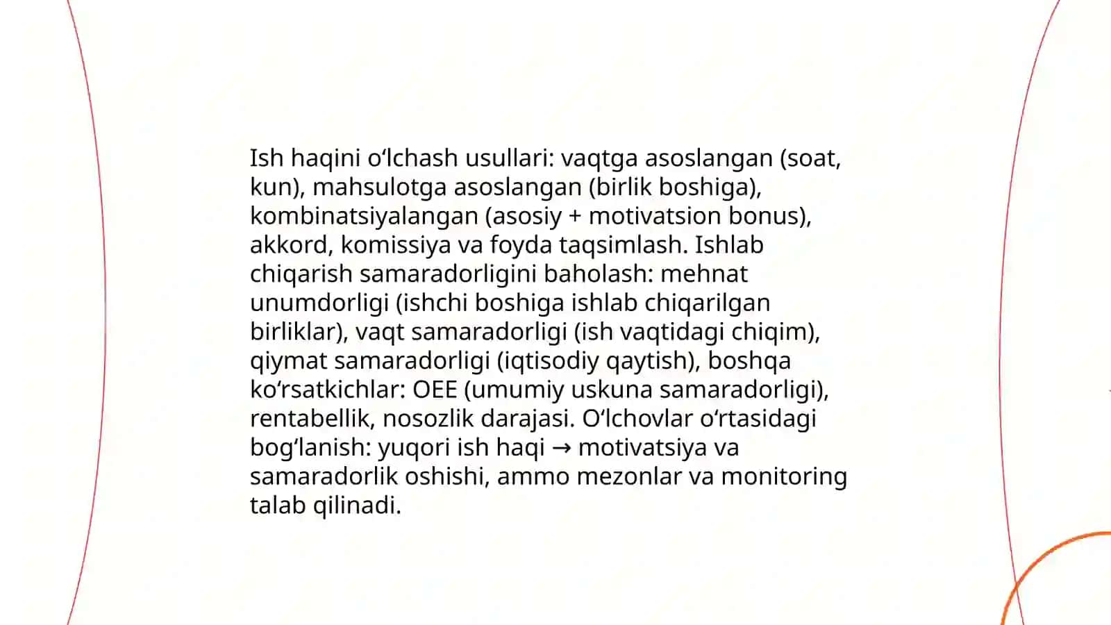 Ish haqi va ishlab chiqarish samaradorligi o'rtasidagi bog'liqlik 4