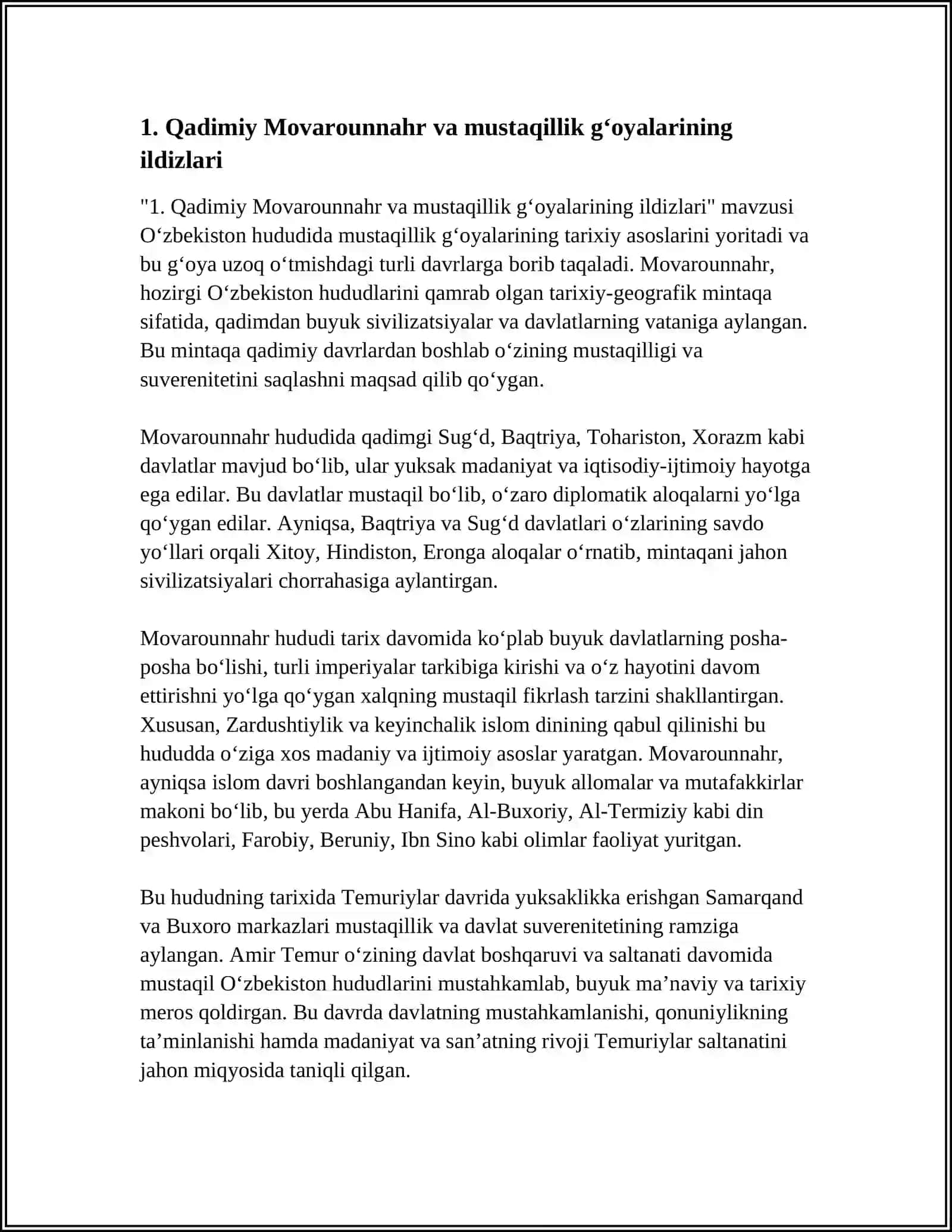 O‘ZBEKISTONDA MUSTAQILLIK G‘OYALARINING TARIXIY ASOSLARI 4