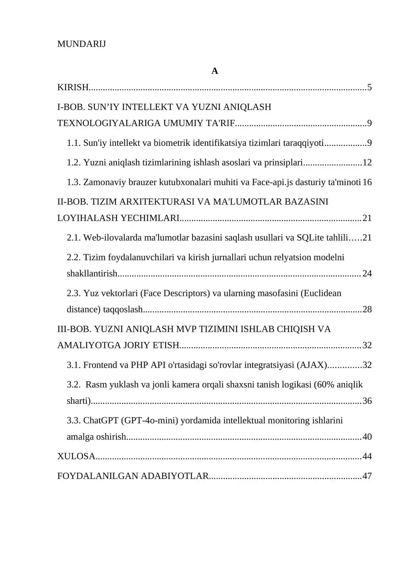 AI ASOSIDA YUZNI ANIQLASH TIZIMI UCHUN MA'LUMOTLAR BAZASINI YARATISH 4