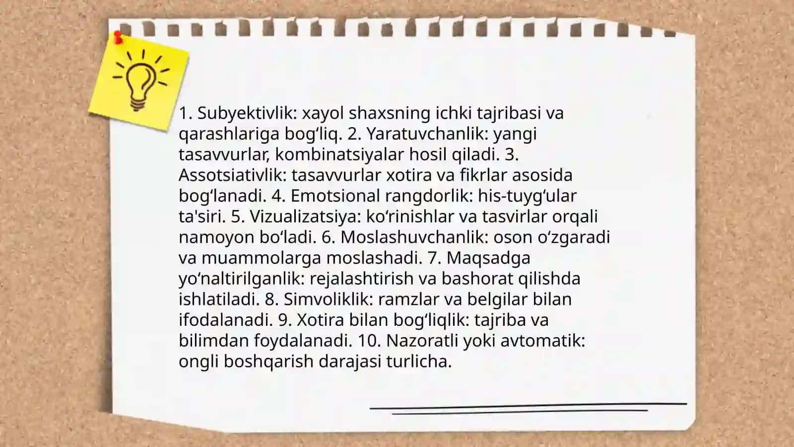 Xayol jarayonlari va Xayol turlari 4