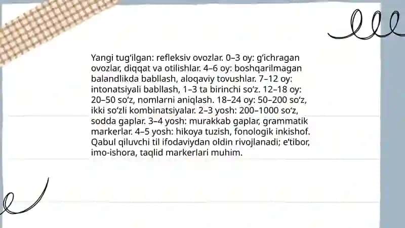 Neyropedagogika fanidan. Bolalarda nutq rivojini baholash va rag'batlantirish usullari 4