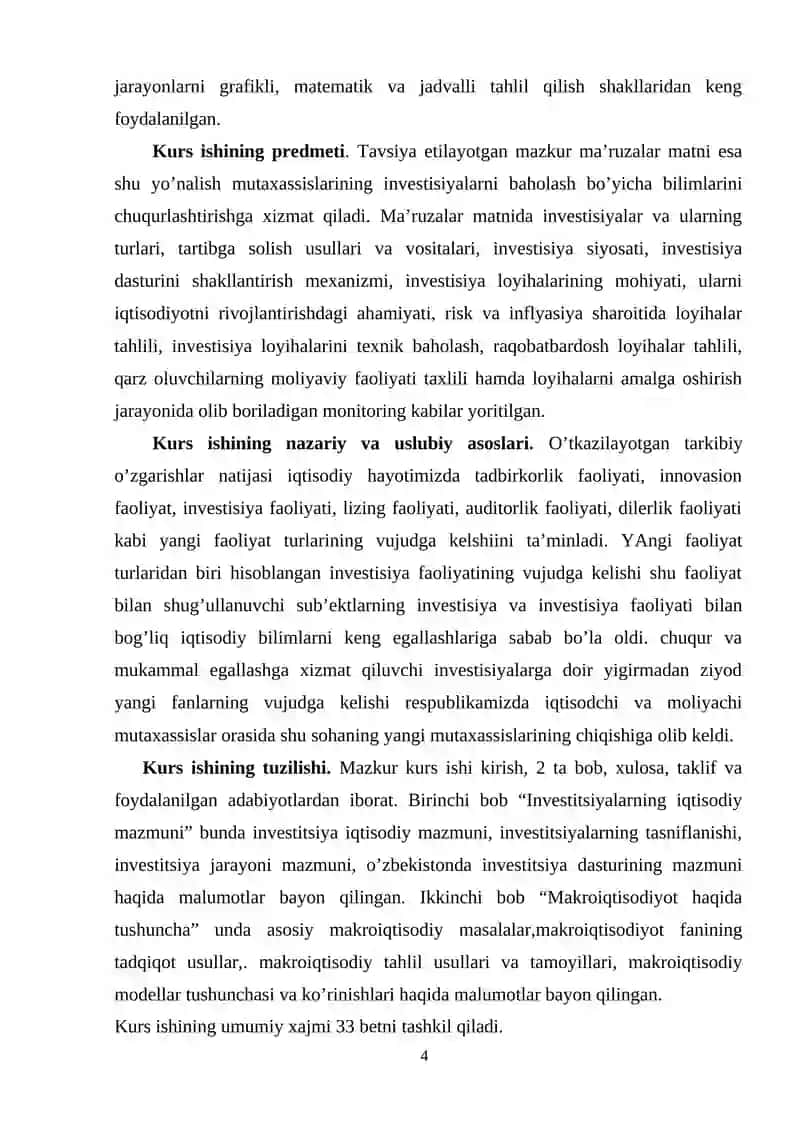 “Invеstisiyalarning makrоiqtisоdiy talqini va uning manbalari” 4
