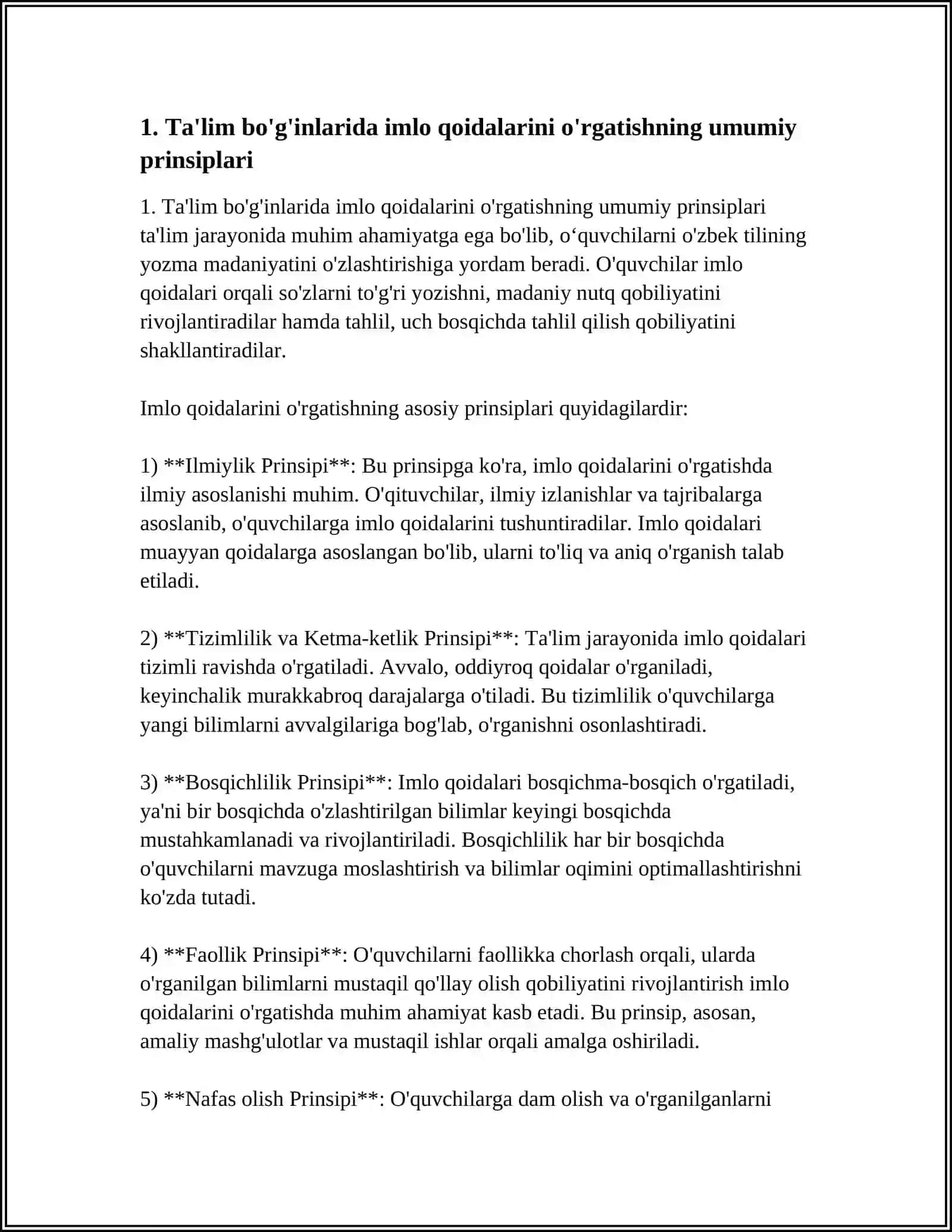 TA’LIM BÓĞINLARIDA IMLO QOIDALARINING BERILISHI 4