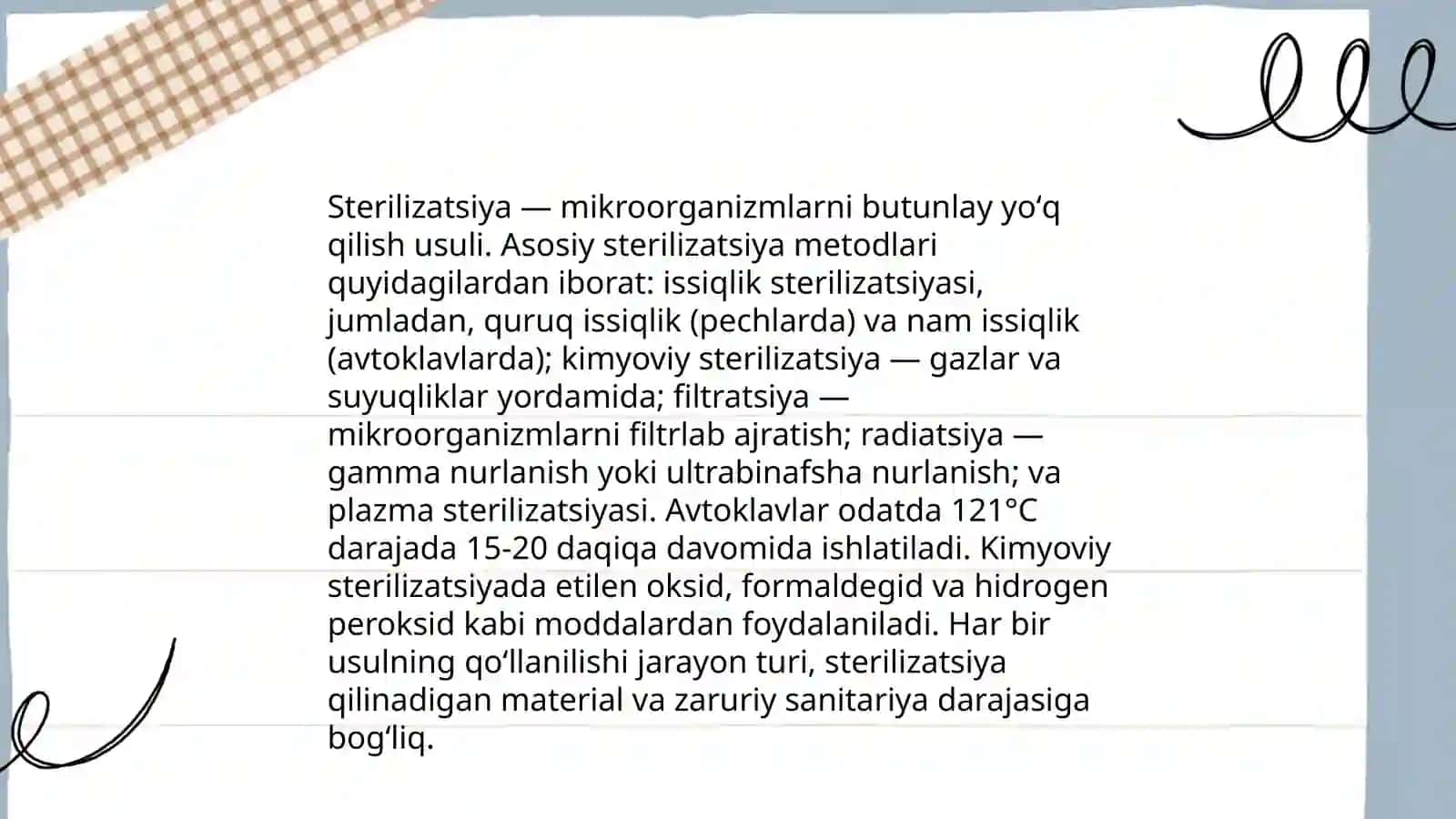 Sterilizatsiya va dezinfeksiya. Asboblarni sterillash bosqichlari 4