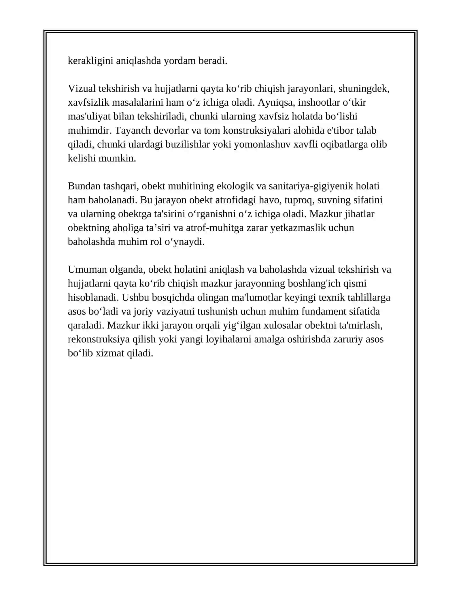 OBEKT HOLATINI ANIQLASH VA BAXOLASH USULLARI 4