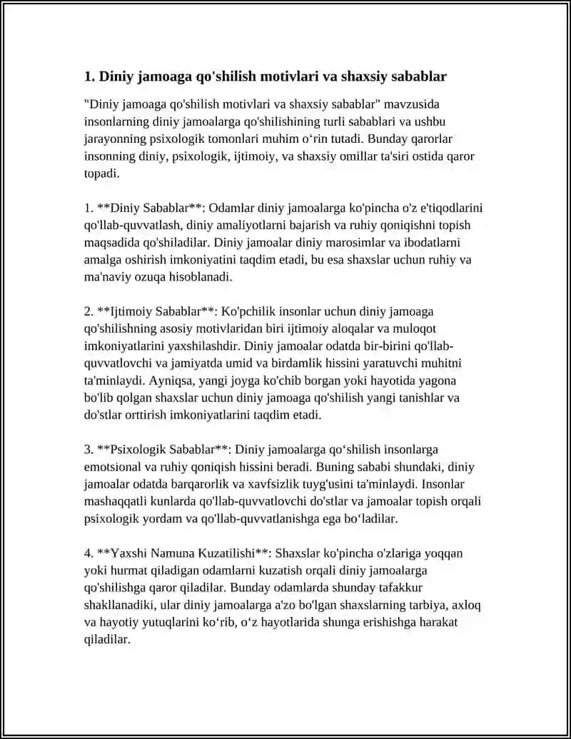 INSONNING DINIY JAMOAGA QO’SHILISHI VA UNING PSIXOLOGIK TOMONLARI 4