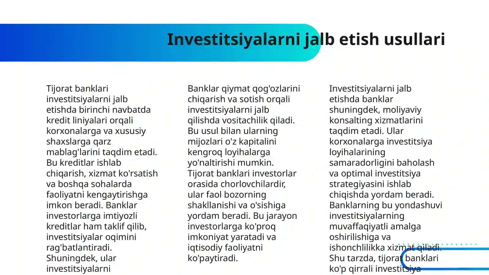 TIJORAT BANKLARINING IQTISODIYOTDAGI ROLI 4