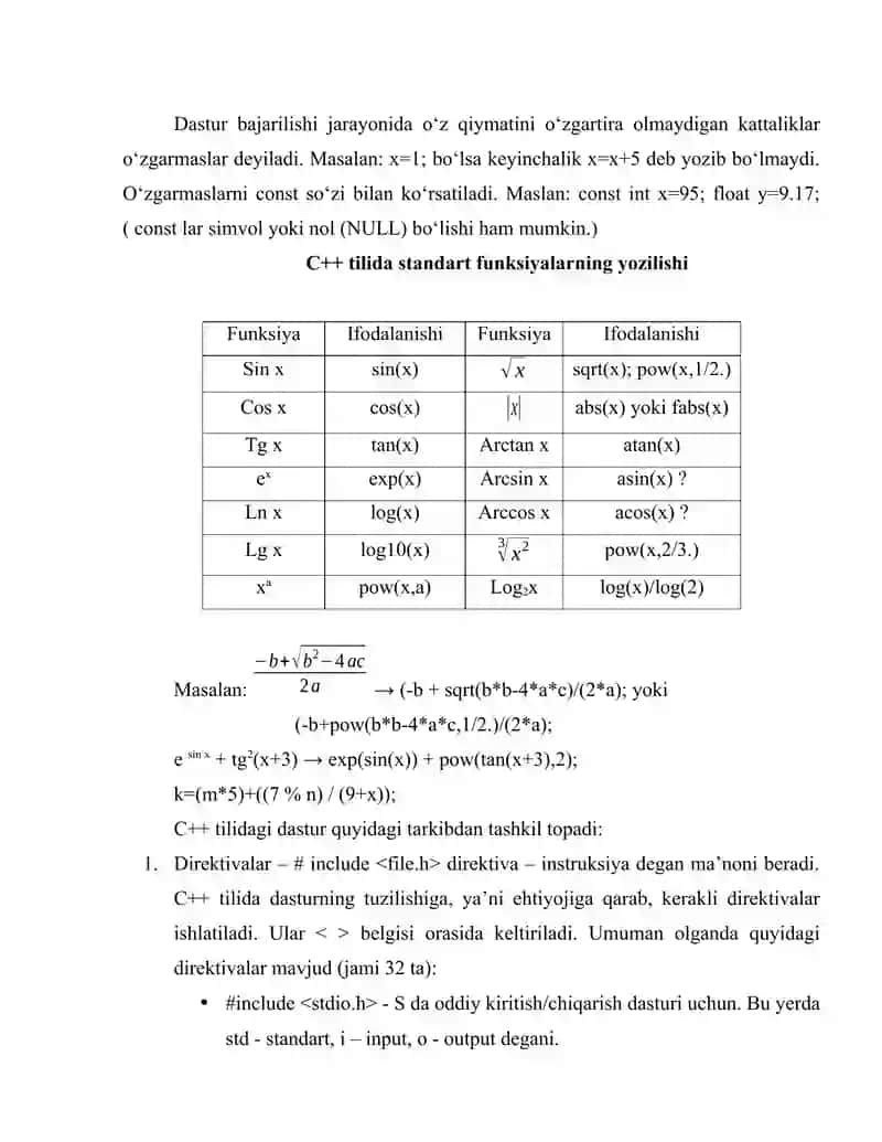 C++ TILI SINTAKSISI VA UNING LEKSIK ASOSI.DASTURLASH TILLARI. C++ TILIDAGI SODDA PROGRAMMA. C++ TILIDA IZOHLAR. C++ TILI ALIFBOSI VA LEKSEMALARI 4