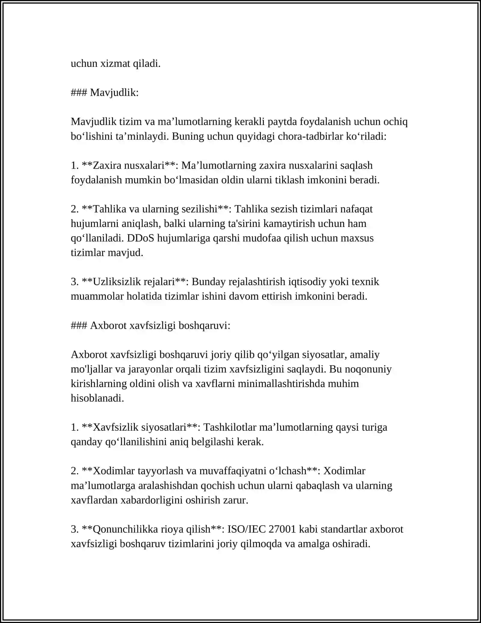 RISKNI BAHOLASH PROKURATURA ORGANLARIDA AXBOROT XAVFSIZLIGI XAVFINI SIFAT VA SON BO’YICHA BAHOLASH BILIM VA KO’NIKMALARINI SHAKLLANTIRISH 4