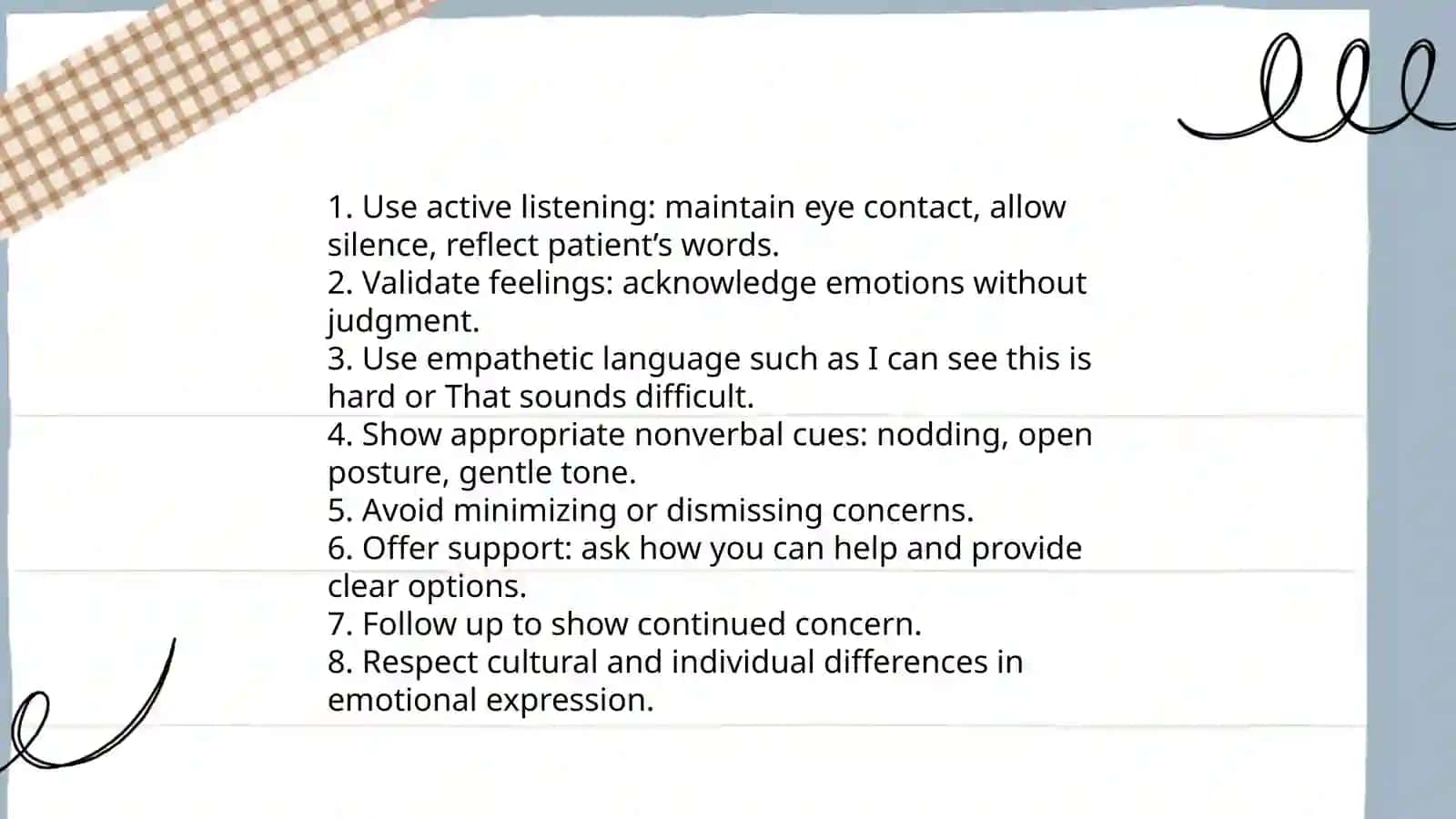 Communicating with patient 4