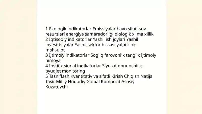 “Yashil iqtisodiyot”ni baholash amaliyoti va inikatori 4
