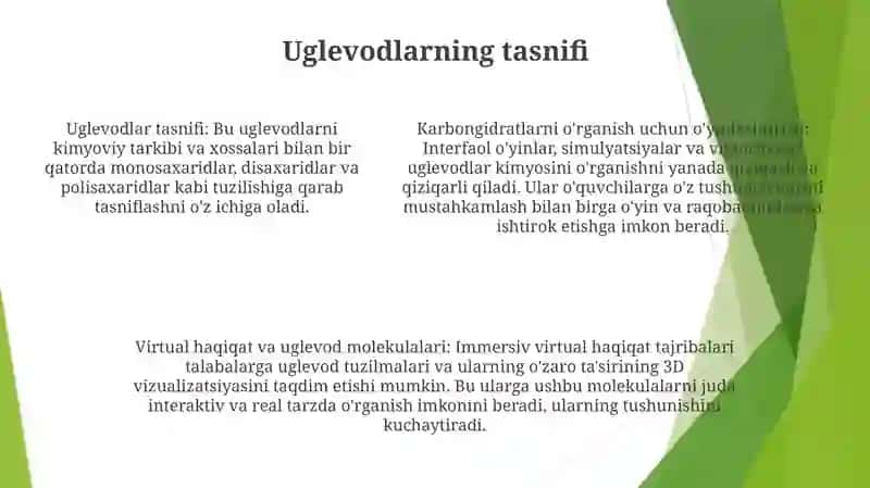 Uglevodar Mavzusini O'Qitishda Axborot Texnologiyalaridan Foydalanish 4