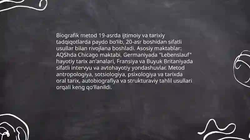 Shaxsni oʻrganishda biografik metodning ahamiyati va qoʻllanish sohalari 4