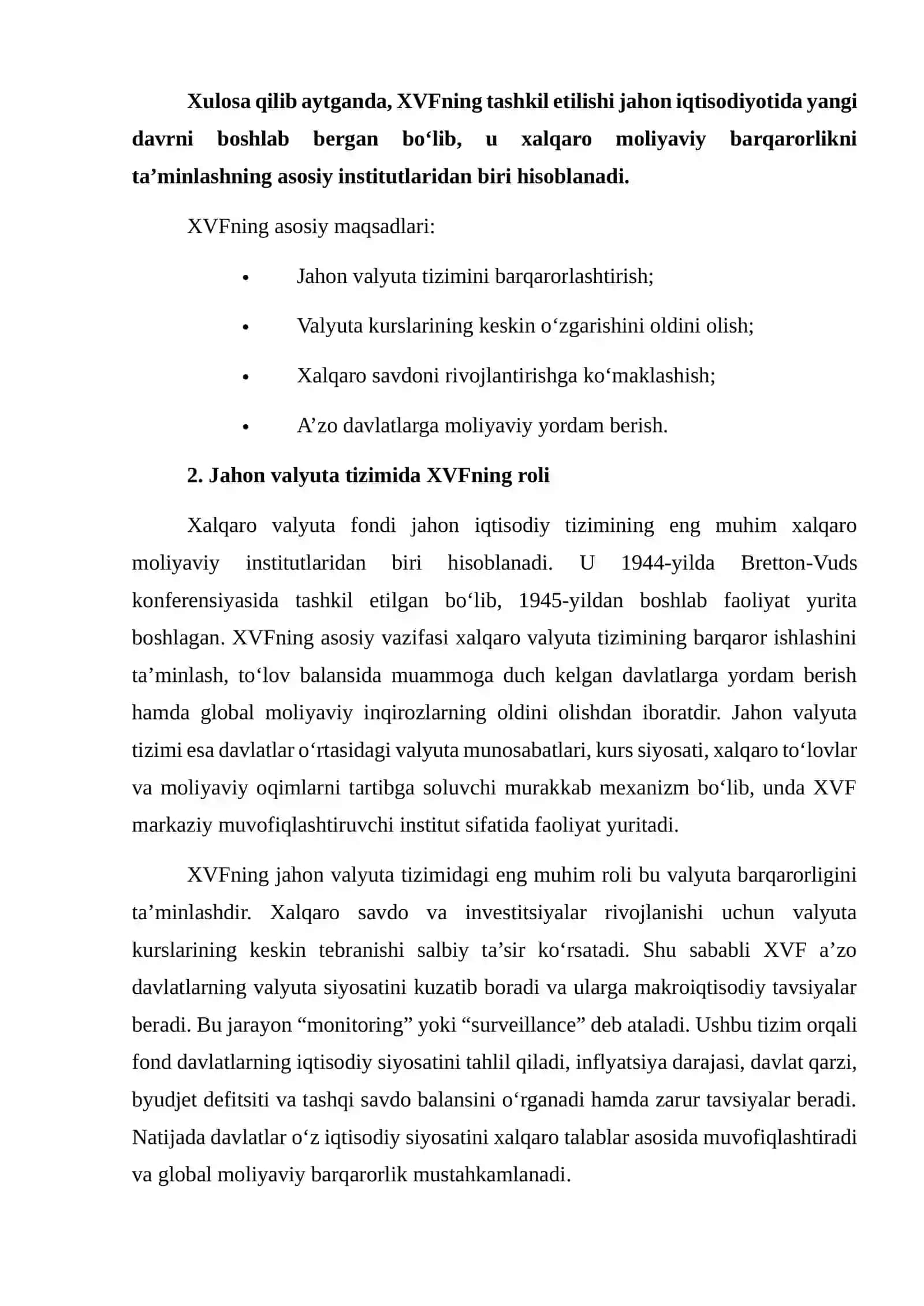 Xalqaro valyuta fondining jahon valyuta tizimidagi roli 4