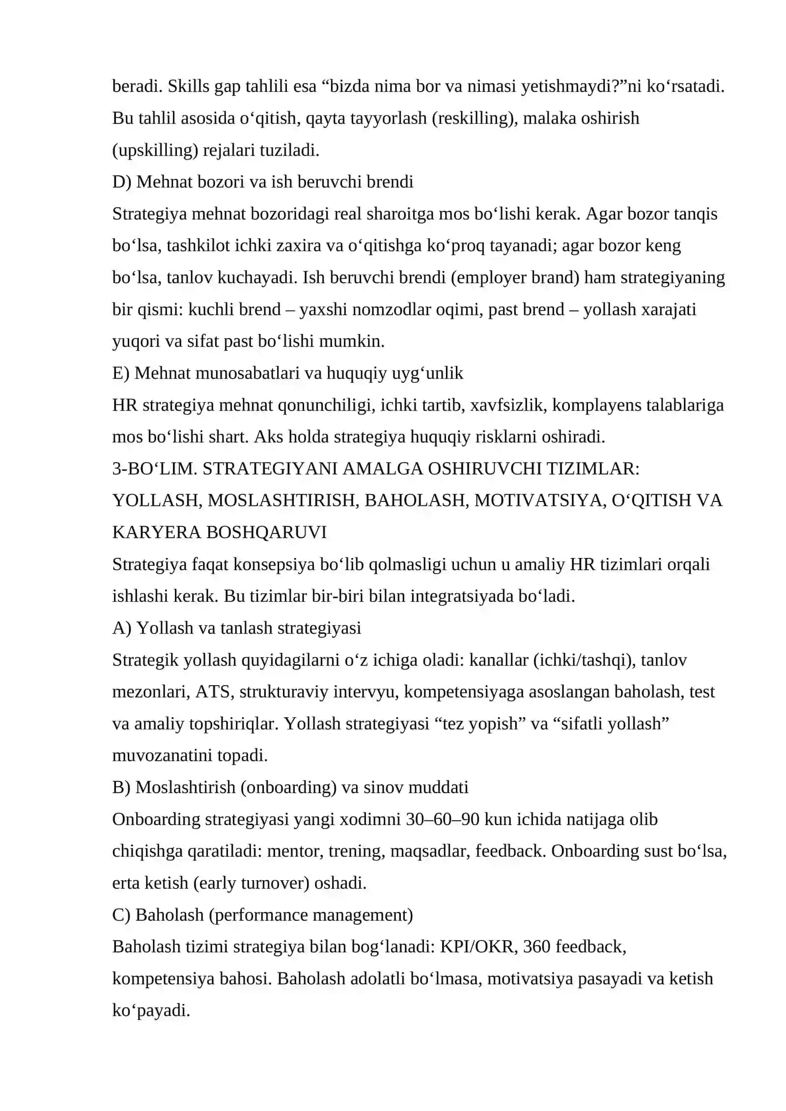 Korxona va tashkilotlarda personalni boshqarish strategiyasi 4