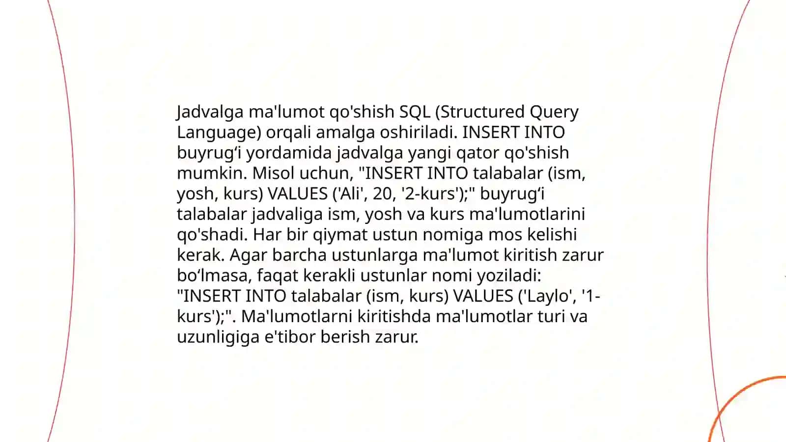 Microsoft Access dasturining asosiy ob‘ektlari bilan ishlashni o‘rganish 4