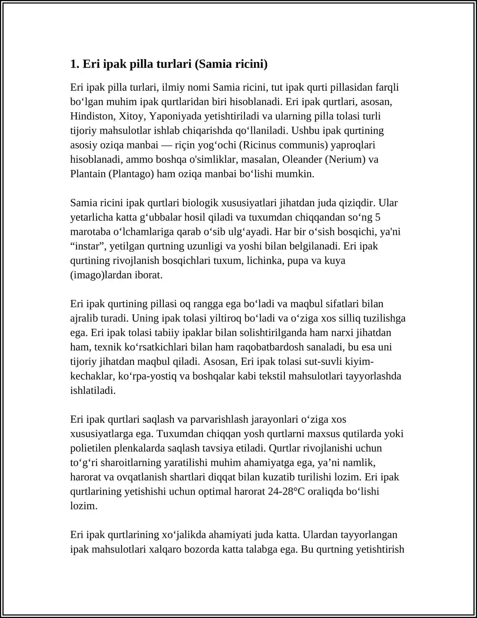 Eri ipak pilla turlari (Samia ricini) 4