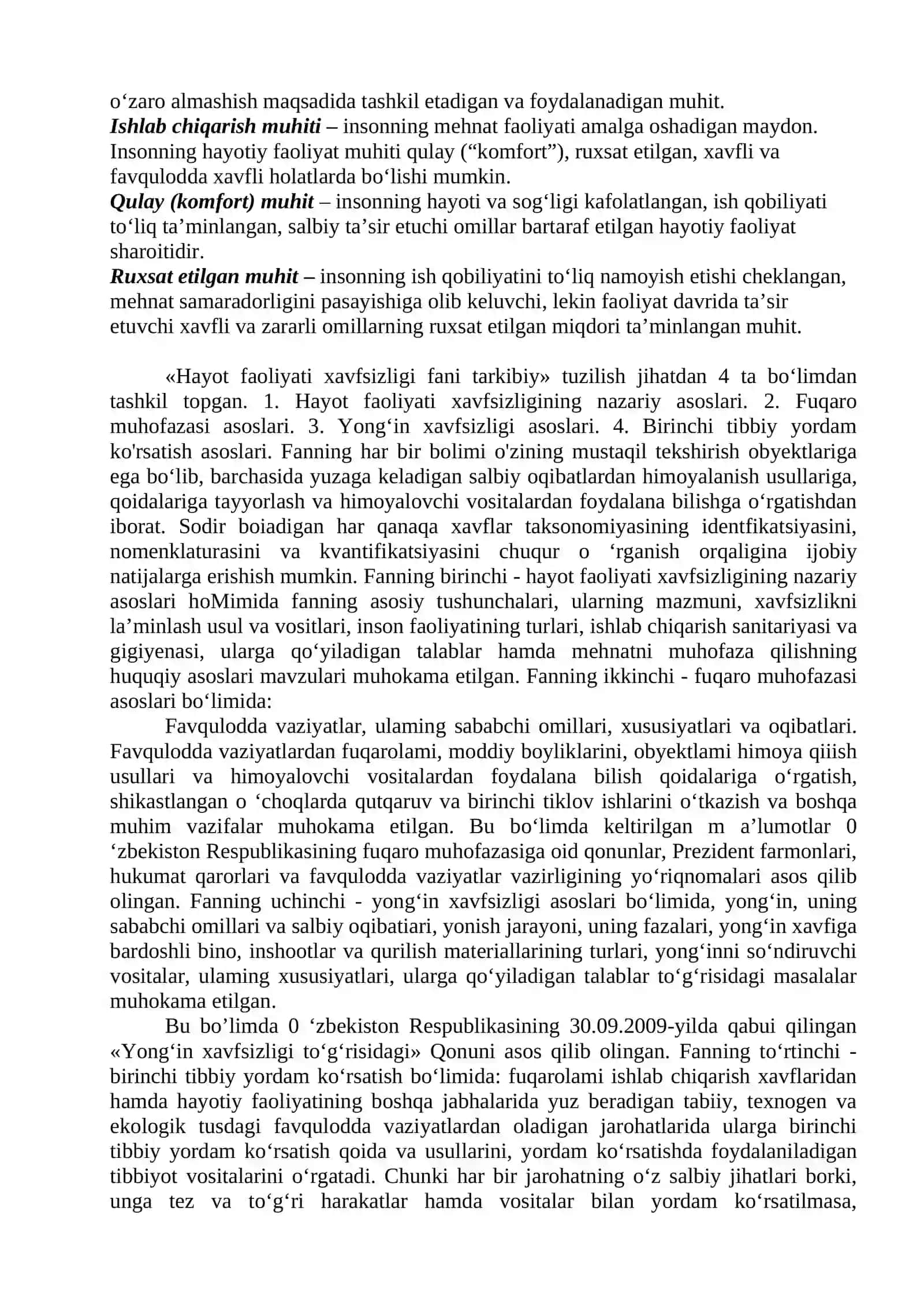 Hayot faoliyati xavfsizligi 4
