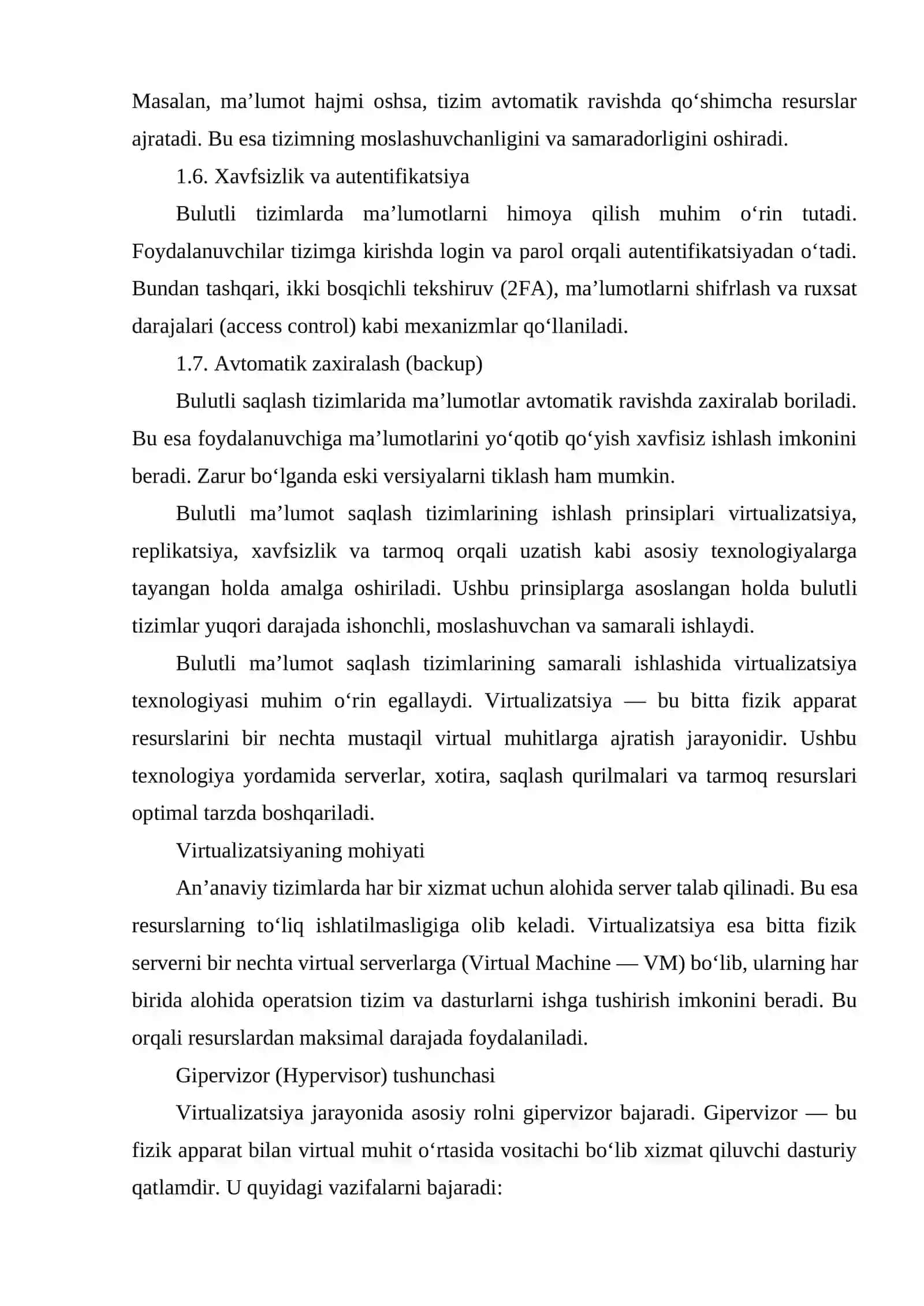 Bulutli ma'lumot saqlash tizimlari ishlash prinsiplari va amalga oshirish misollari 4