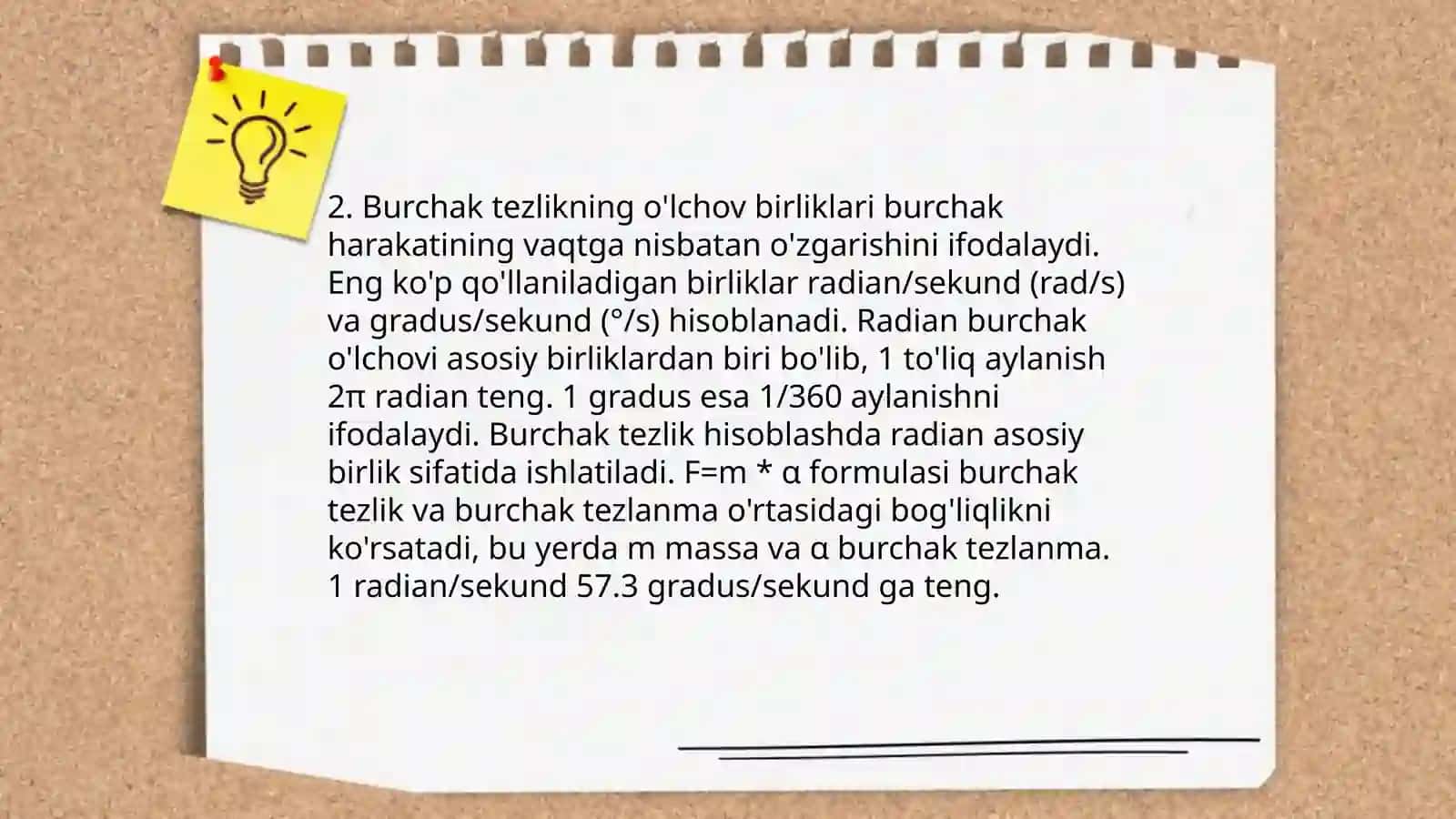 Burchak tezlik va tezlanish 4