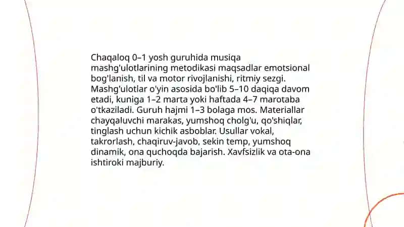 MTTning turli yosh guruhlarida musiqa mashg'ulotlarini tashkil etish 4