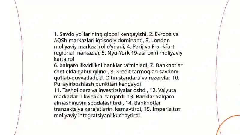 Xalqaro valyuta bozorining shakllanish tarixi, rivojlanish bosqichlari 4