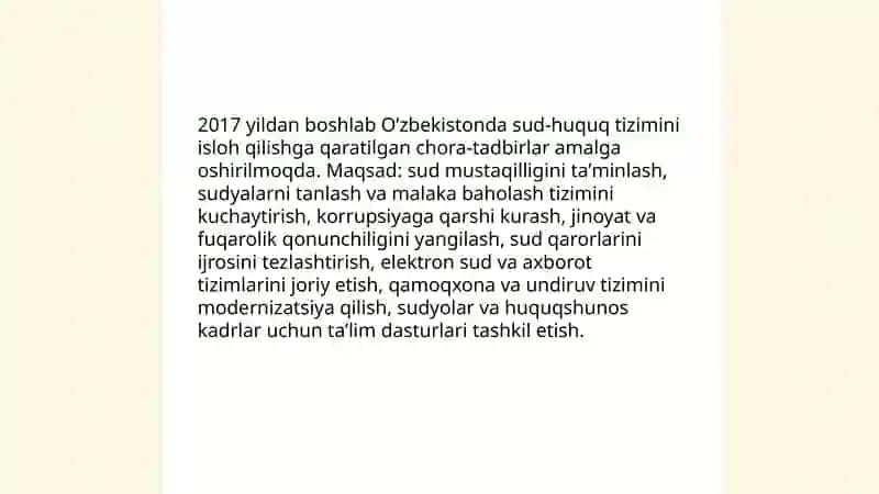 Yangi Oʻzbekistonda prezident amalga oshirayotgan islohotlar 4