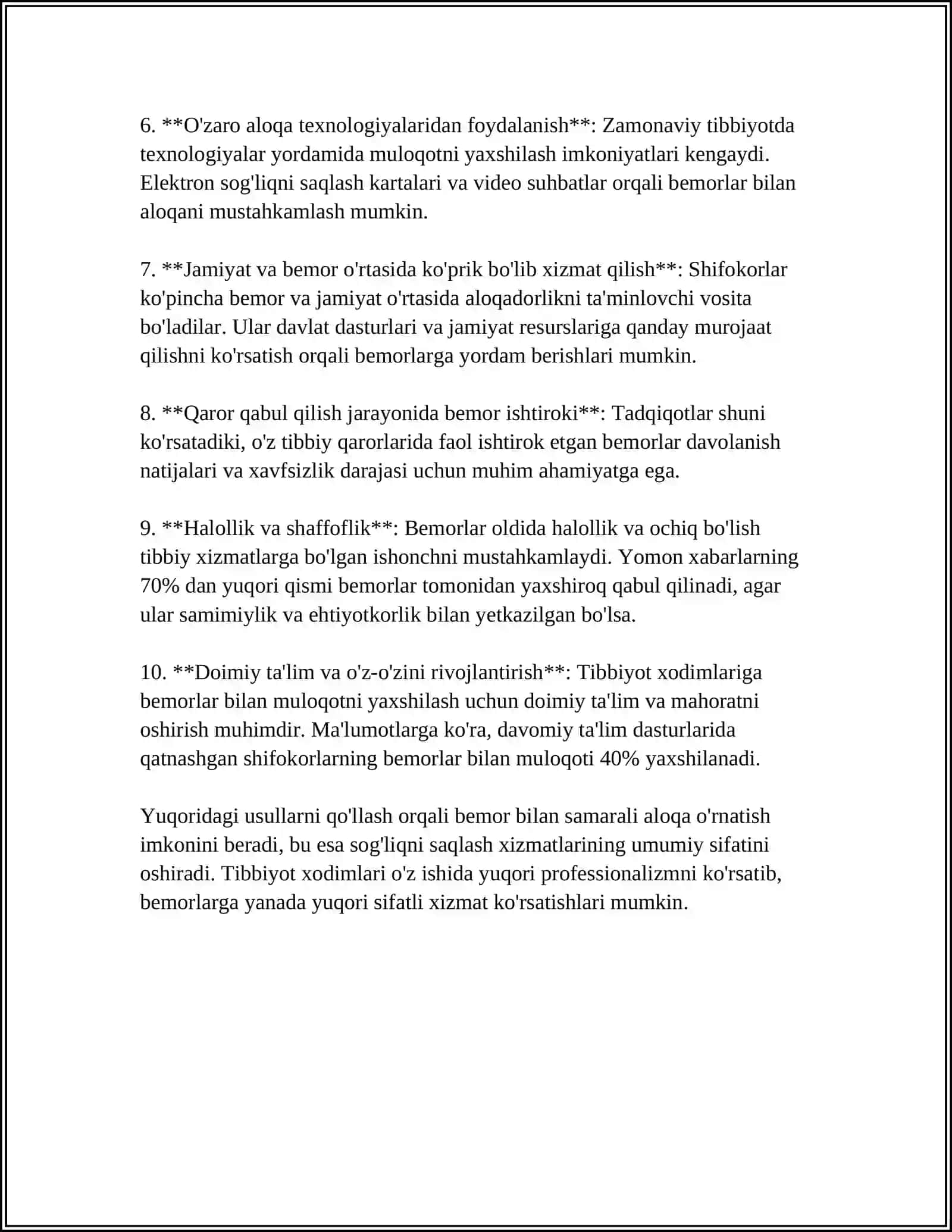 PATSIENT BILAN VERBAL VA NOVERBAL MULOQOT KOʻNIKMALARI 4