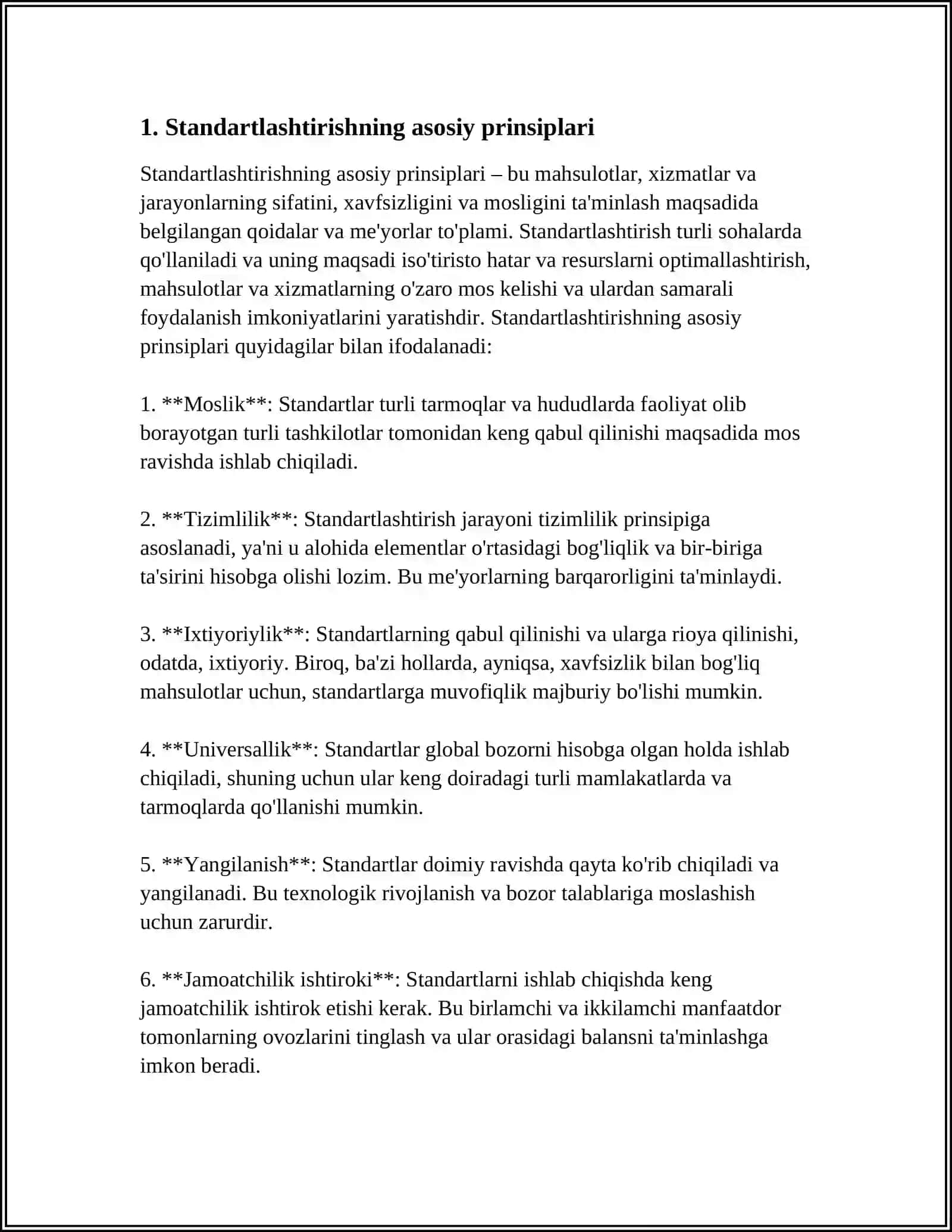 STANDART -KOST TIZIMI BOʻYICHA BOSHQARUV TIZIMINI TASHKIL ETISH 4