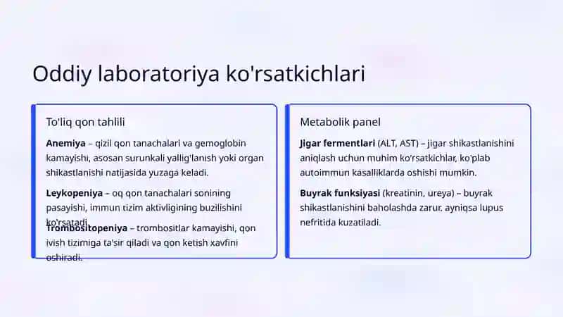 Autoimmun kasalliklarda laborator ko'rsatkichlar 4