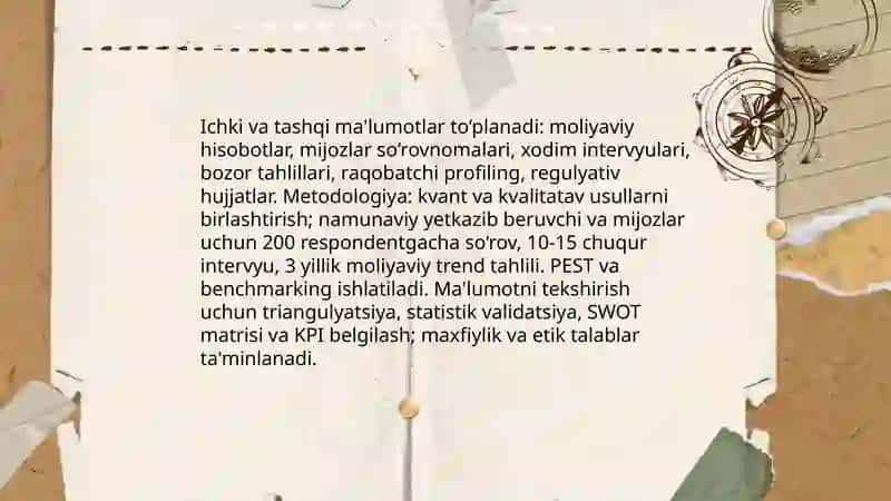 SWOT tahlil tuzish va strategik tavfsiylar 4
