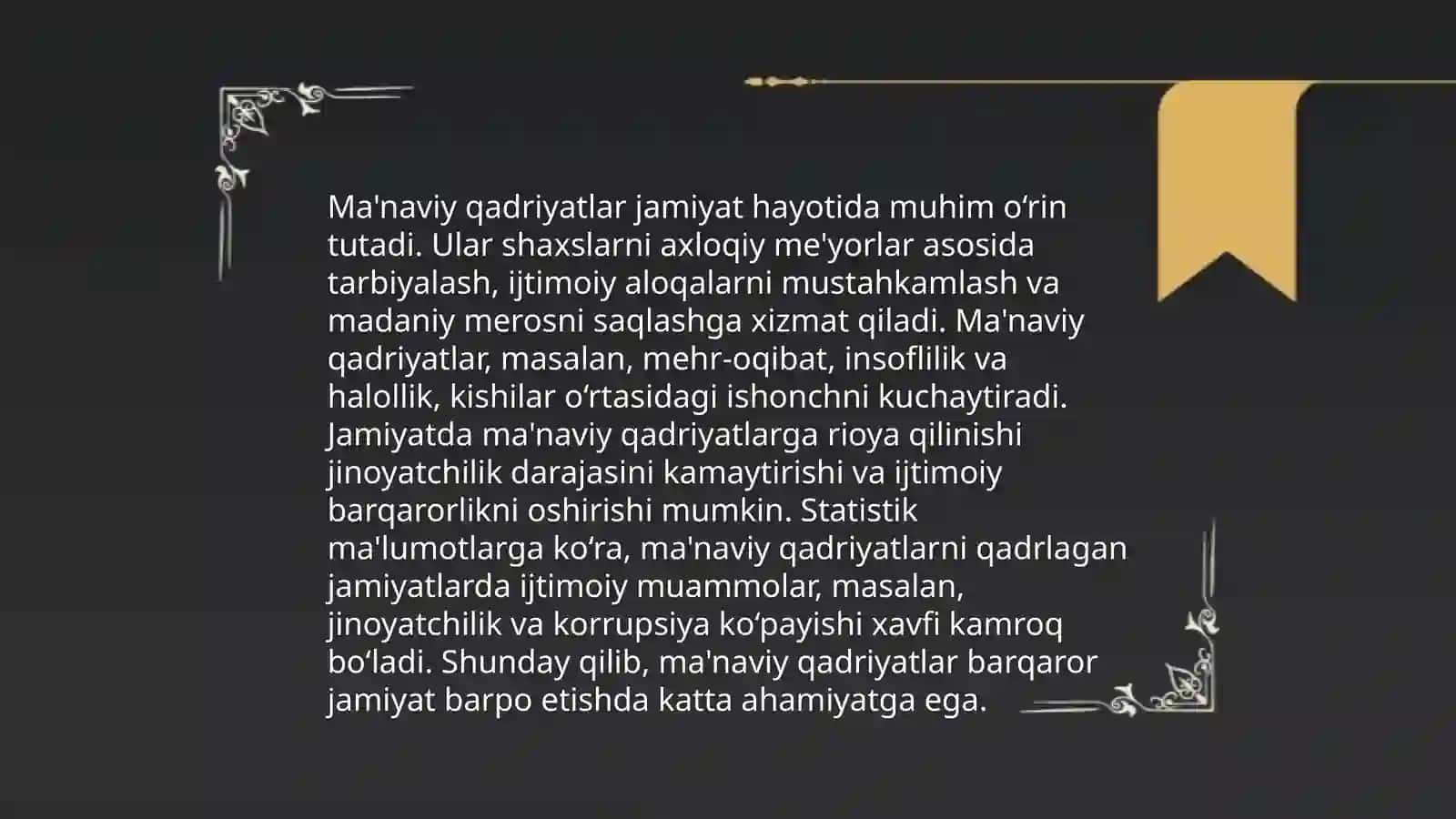 Milliy ma'naviy qadriyatlar va an'analarning tiklanishi va rivojlanishi 4