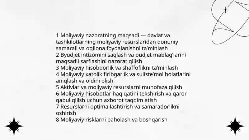 Moliyaning nazorat funksiyasi 4