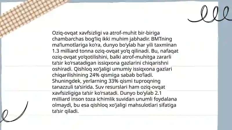 Atrof-muhit bilan o'zaro ta'sir natijasida salomatlik 4