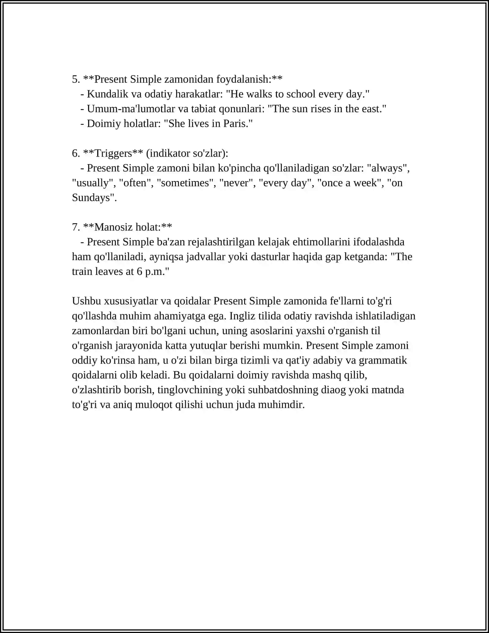 PRESENT SIMPLE, ADVERBS OF FREQUENCY 4