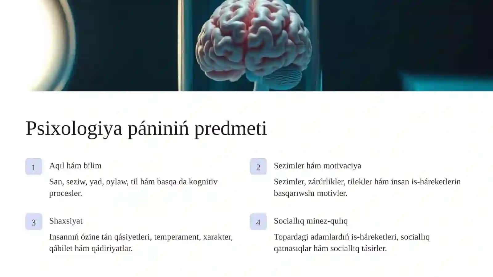 Psixologiya pánine kiriw 4