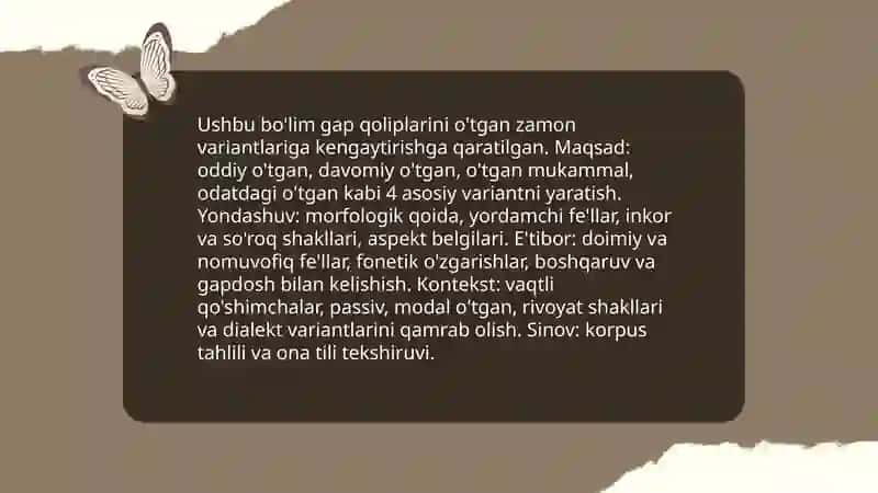 Zamon shakllarining gap qoliplarini kengaytirishi 4