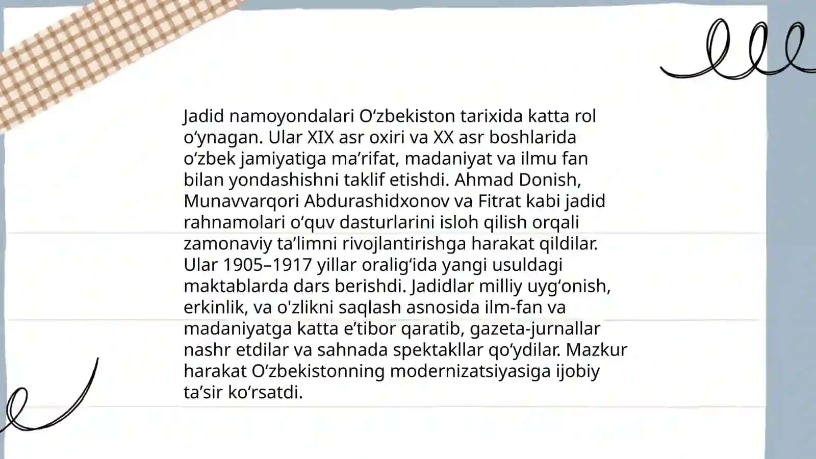 Jadid namoyondalarining ma'daniyati, maʼrifat adabiyotga oid fikrlari 4