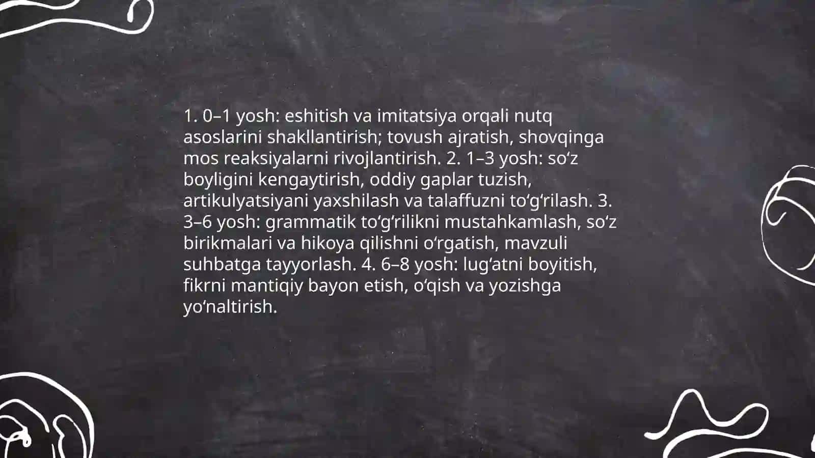 Bolalar nutqini òstiriah fanining maqsadi va vazifalari 4