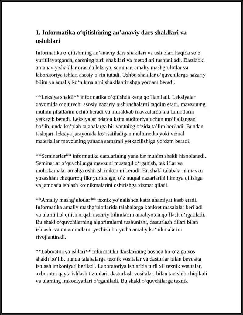 INFORMATIKA OʻQITISH SHAKL VA USLUBLARI 4