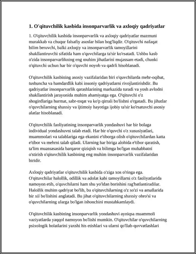 ÕQITUVCHILIK KASBINING INSONPARVARLIK YONALISHI 4