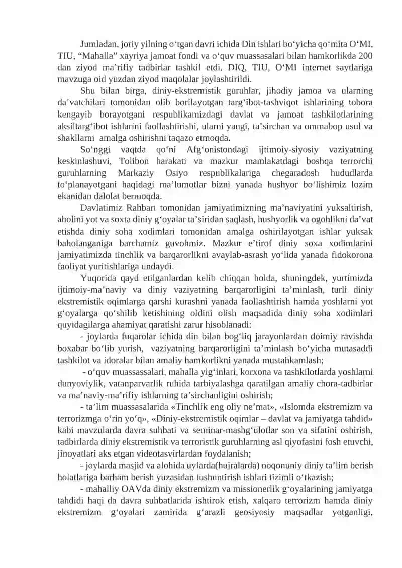 Diniy ekstremizm va terrozimga qarshi kurash 4